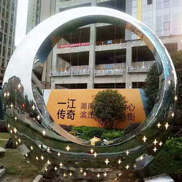 鏡面標(biāo)志不銹鋼城市雕塑