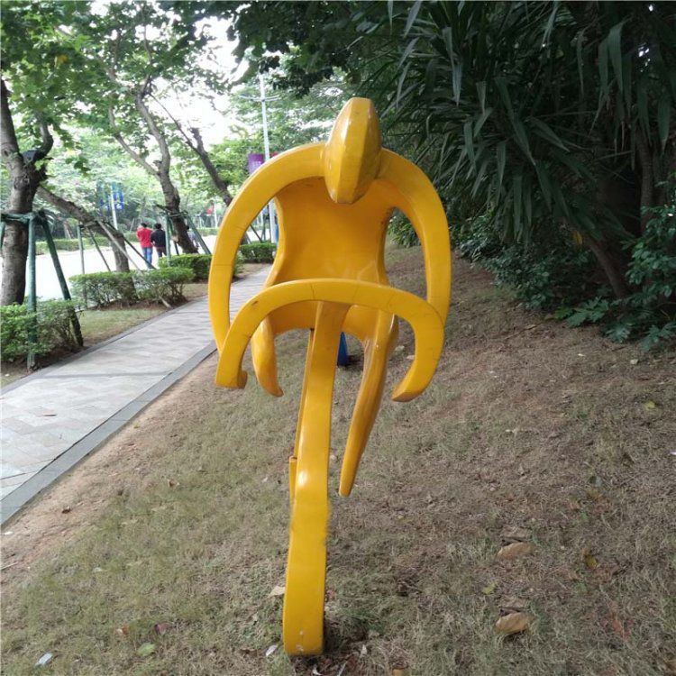 騎自行車公園不銹鋼雕塑