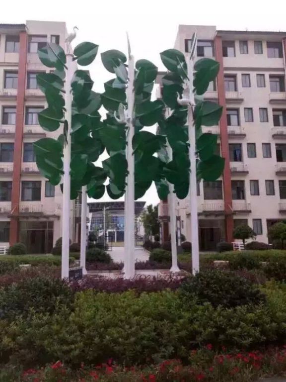 抽象樹葉戶外不銹鋼雕塑