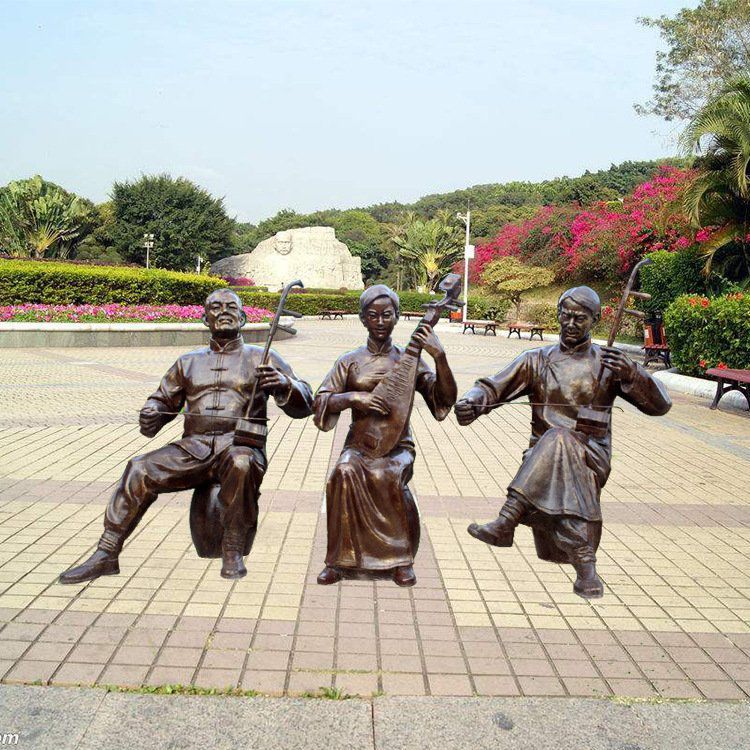 吹拉彈唱人物園林銅雕