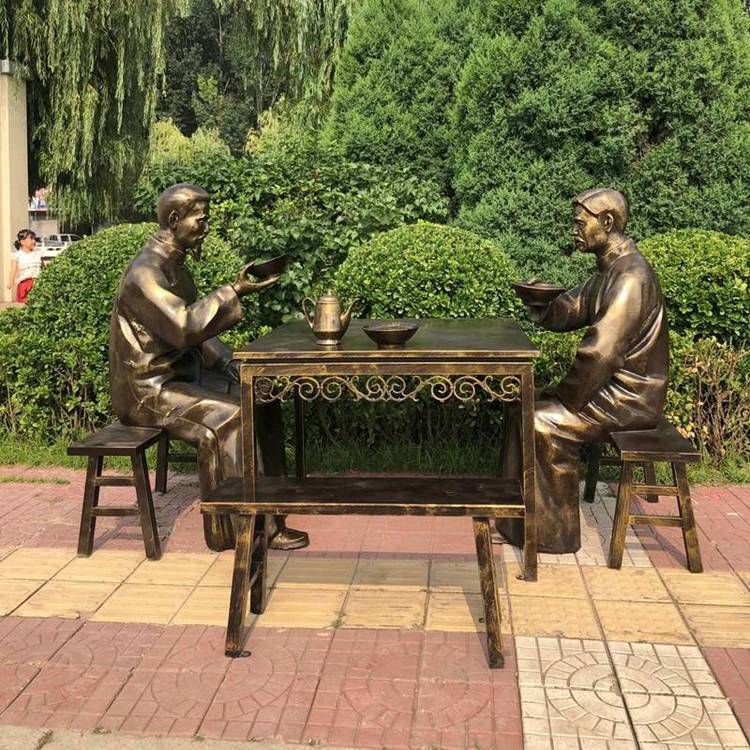 茶文化抽象標志人物銅雕