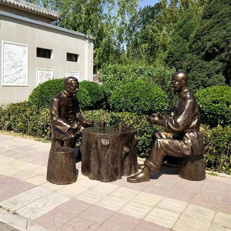 茶文化人物景觀銅雕