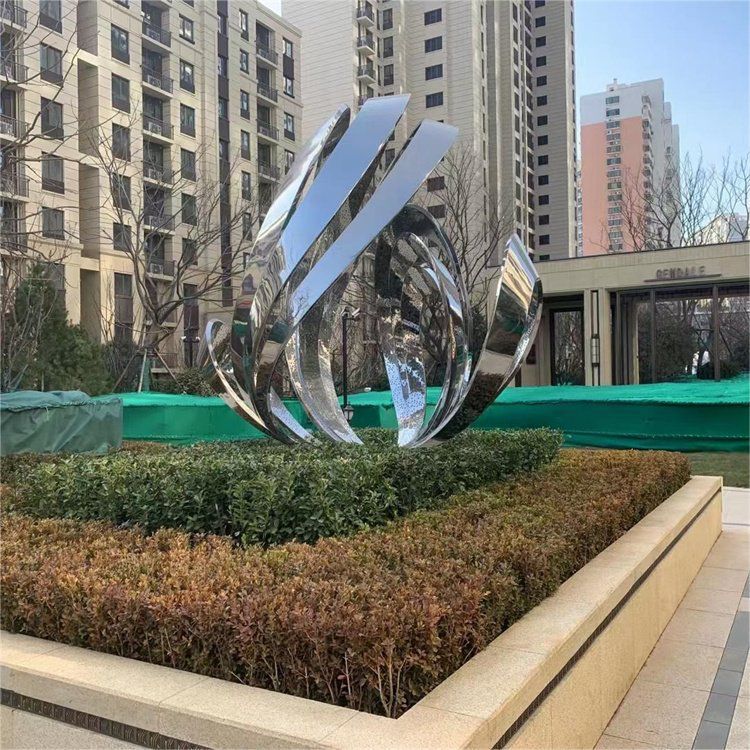 抽象標(biāo)志不銹鋼公園雕塑