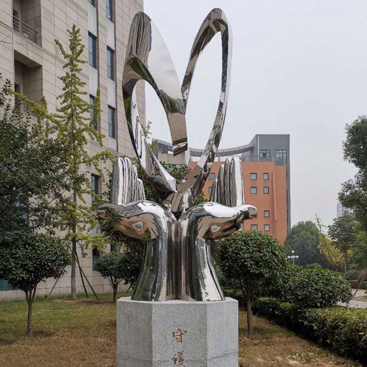 抽象標志不銹鋼校園雕塑