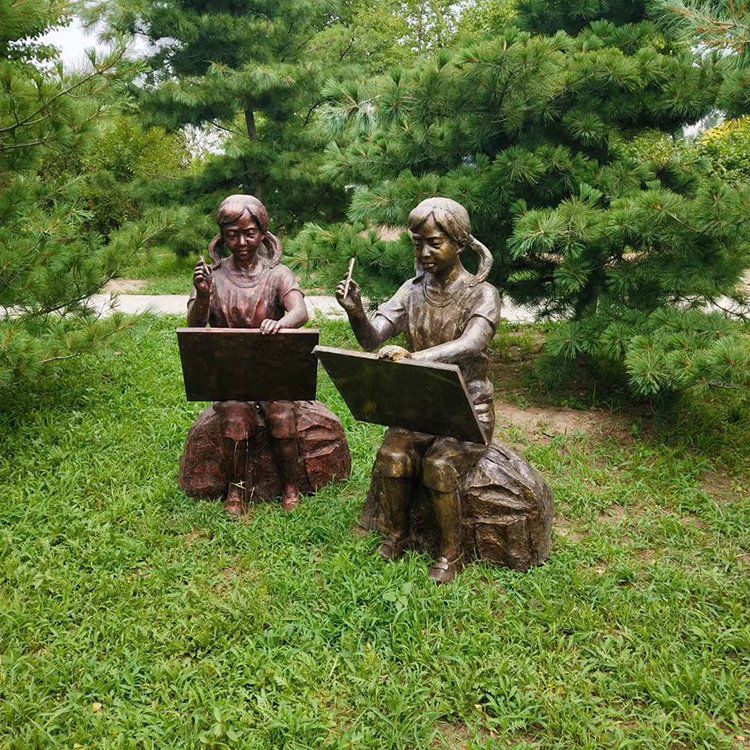 讀書人物景觀景區(qū)銅雕