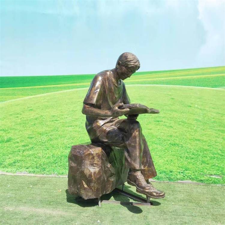 讀書人物廣場景觀銅雕