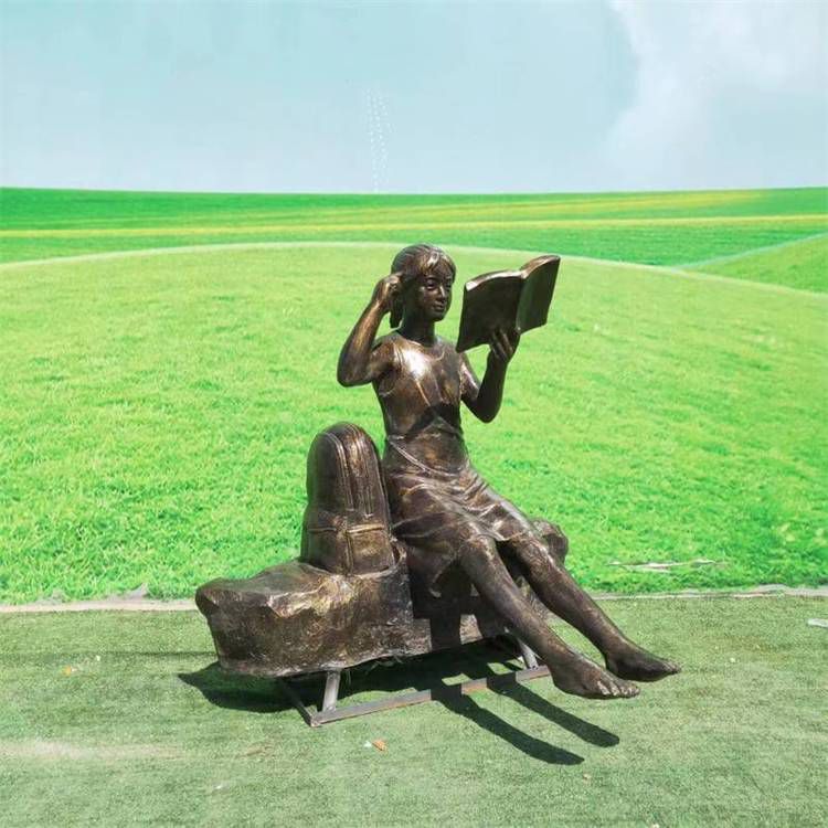 讀書人物校園景觀銅雕
