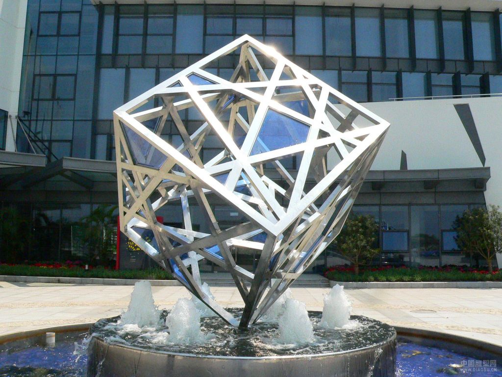 鏤空方塊不銹鋼抽象雕塑