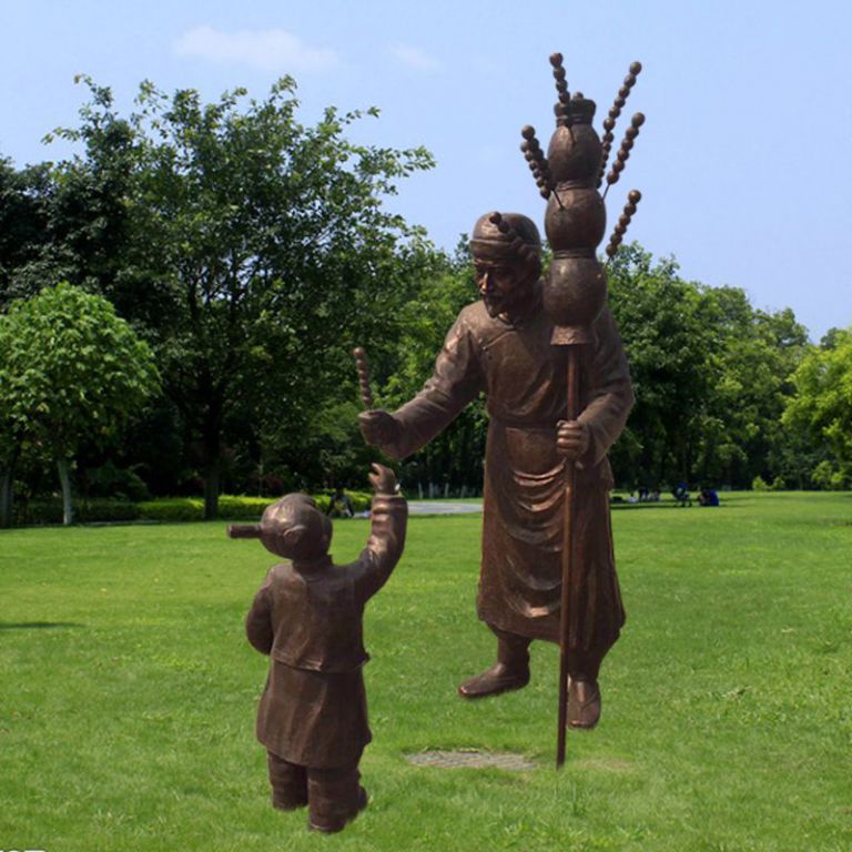 民俗賣糖葫蘆公園銅雕
