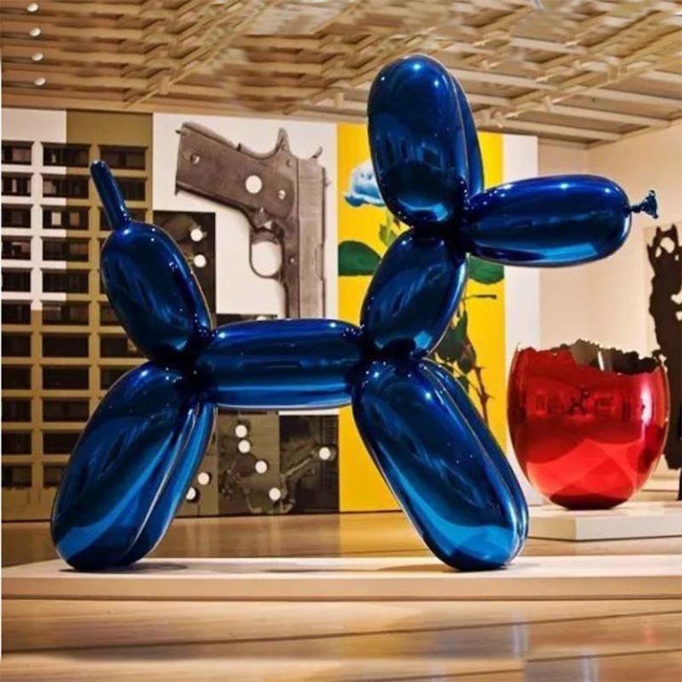 不銹鋼抽象狗景觀雕塑