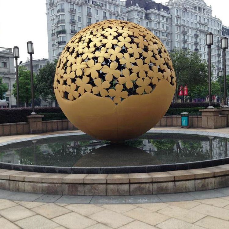 鏤空球園林標志不銹鋼雕塑