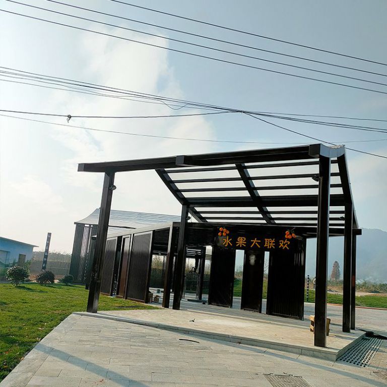 不銹鋼廊架街邊景觀雕塑