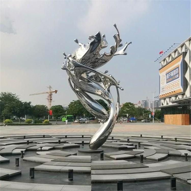不銹鋼海浪戶外景觀雕塑