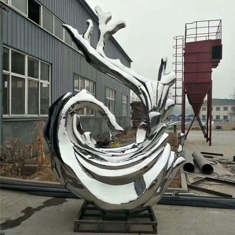 不銹鋼海浪廣場景觀雕塑