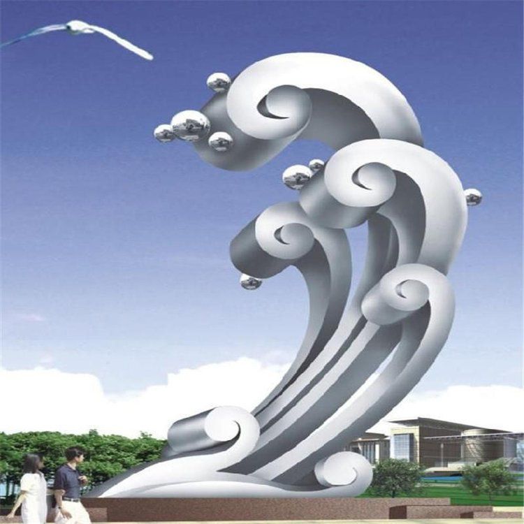 不銹鋼海浪城市景觀雕塑