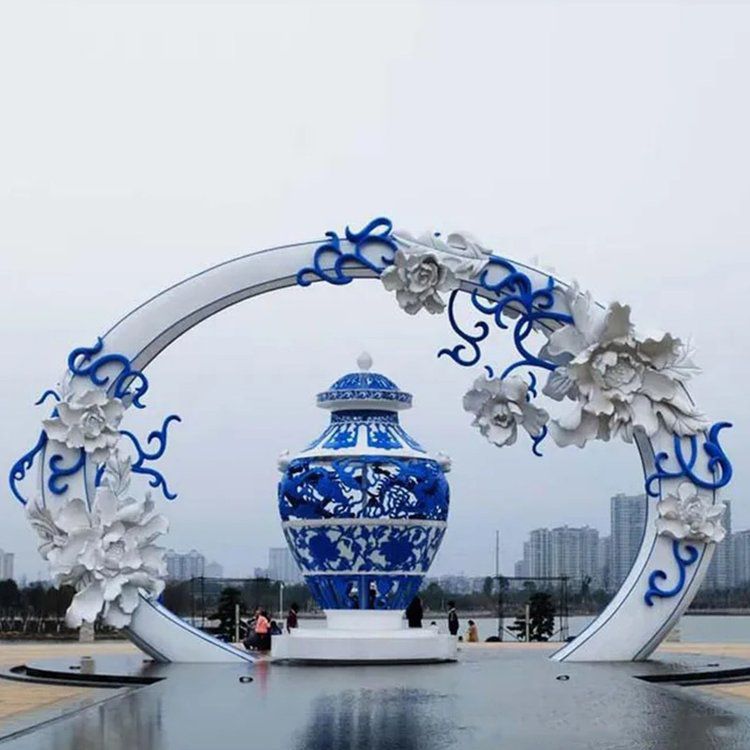 彩繪酒文化景觀不銹鋼雕塑