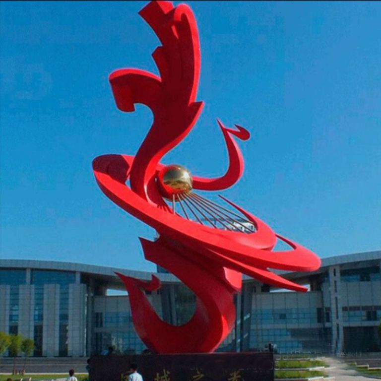  彩繪鳳凰廣場不銹鋼雕塑