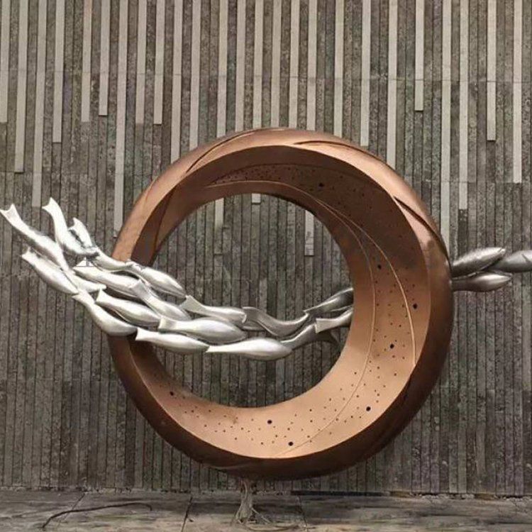 不銹鋼群魚景觀雕塑