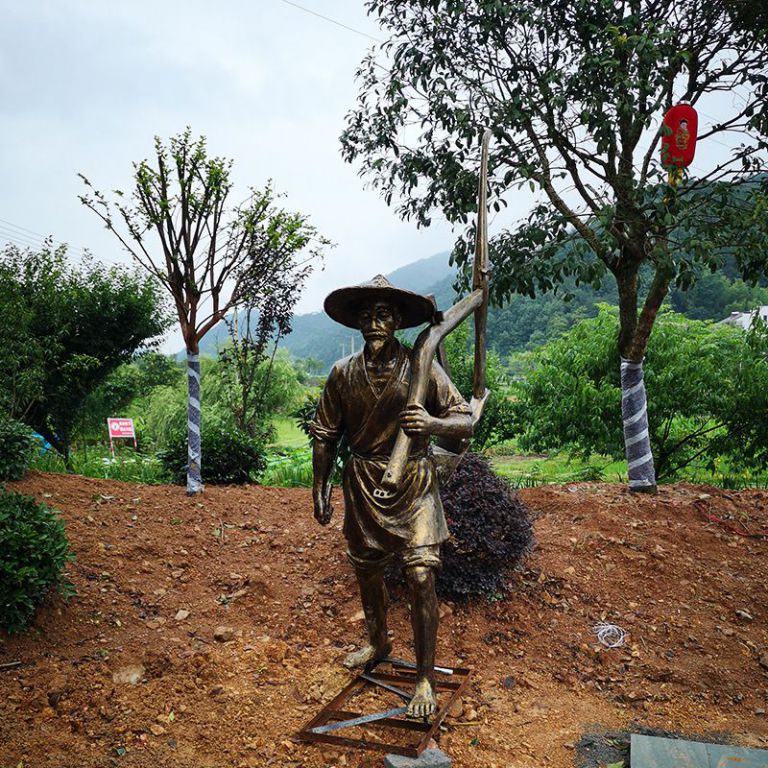 農(nóng)耕文化人物庭院銅雕