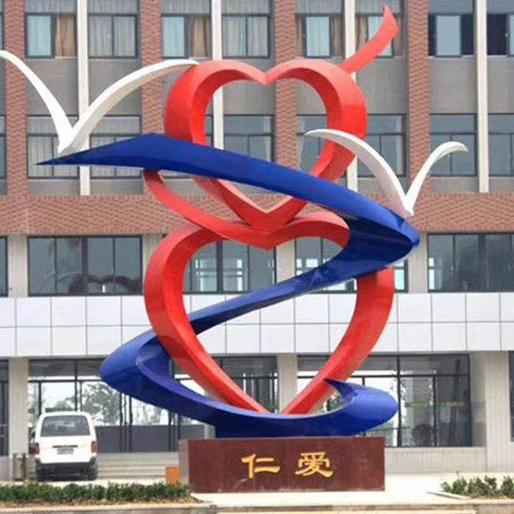 不銹鋼抽象彩繪標志雕塑
