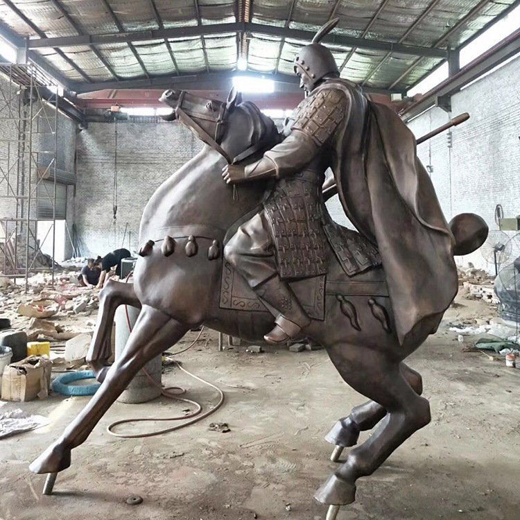 趙云騎馬人物景觀銅雕