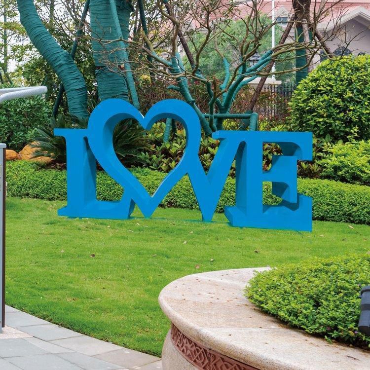 不銹鋼抽象愛(ài)心Love雕塑