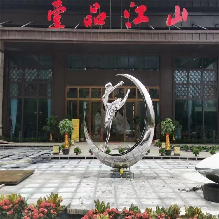 月亮女神抽象人物銅雕