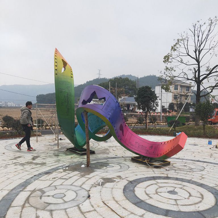 彩帶標志景觀不銹鋼雕塑