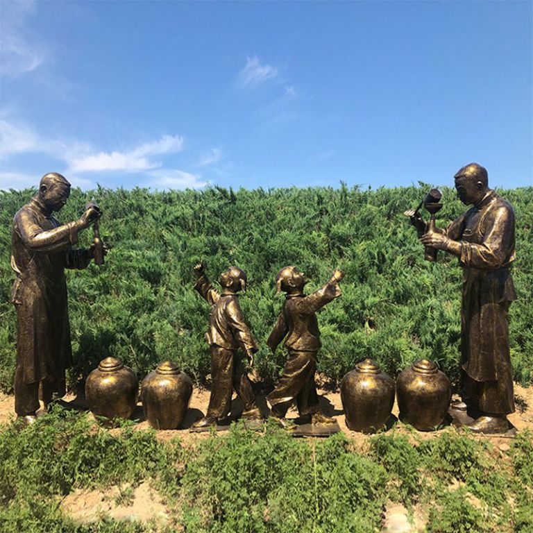 打醬油民俗人物景觀銅雕