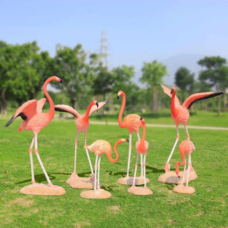 不銹鋼園林火烈鳥(niǎo)標(biāo)志雕塑