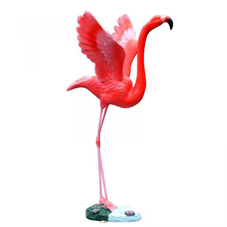不銹鋼金色火烈鳥動物雕塑