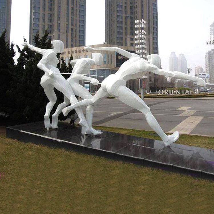 不銹鋼城市擊劍人物雕塑