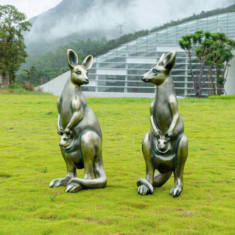 袋鼠公園動(dòng)物標(biāo)志景觀銅雕