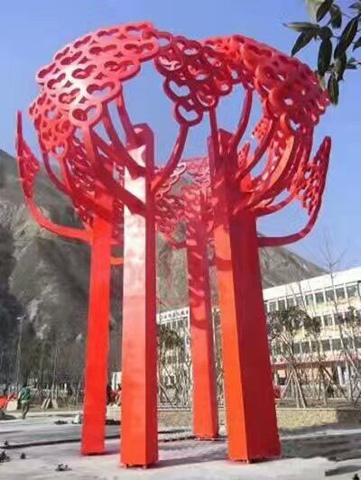 不銹鋼剪紙樹景觀雕塑