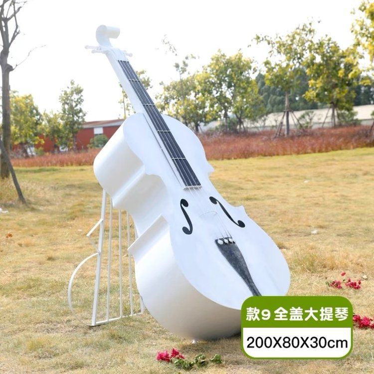 不銹鋼剪紙大提琴景觀雕塑
