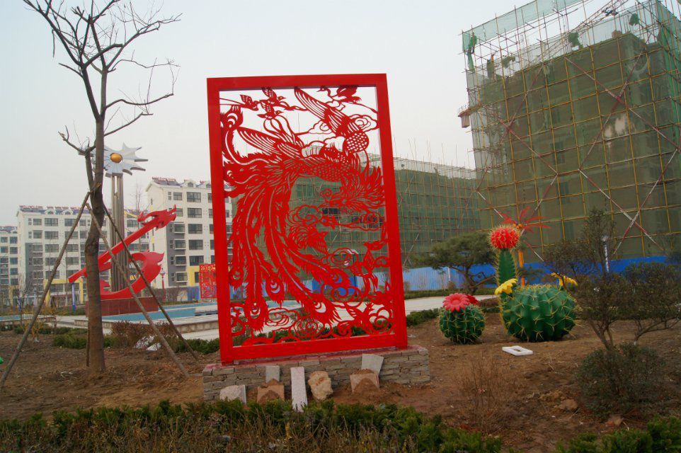 不銹鋼剪紙抽象景觀雕塑