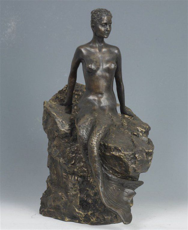 城市美人魚(yú)銅雕