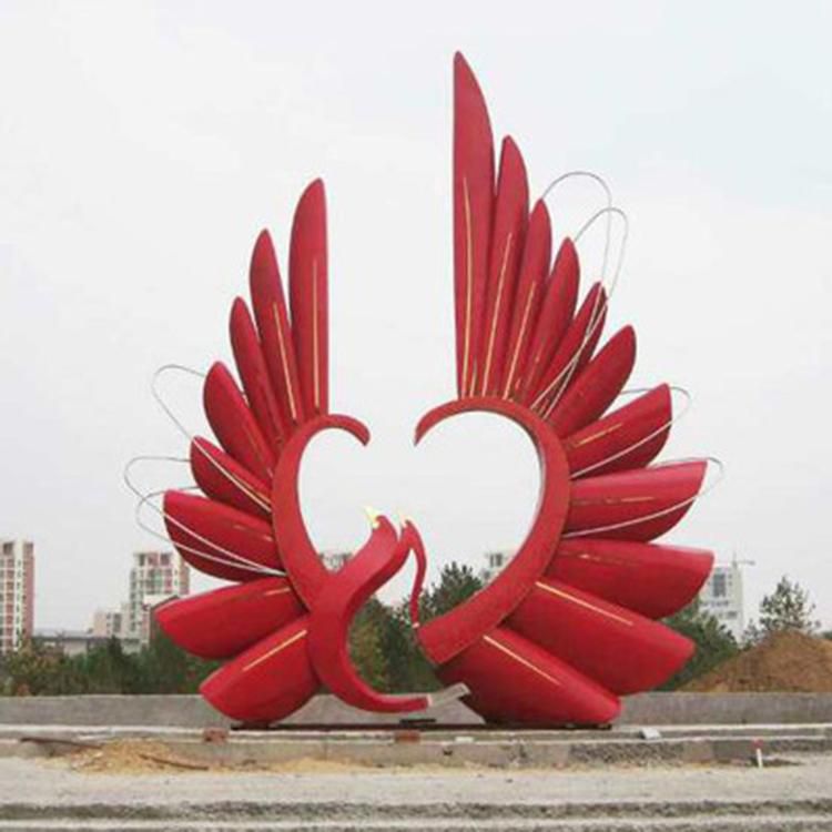 不銹鋼抽象金鳳凰雕塑