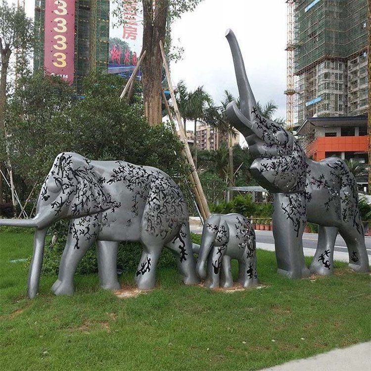 園林不銹鋼大象雕塑