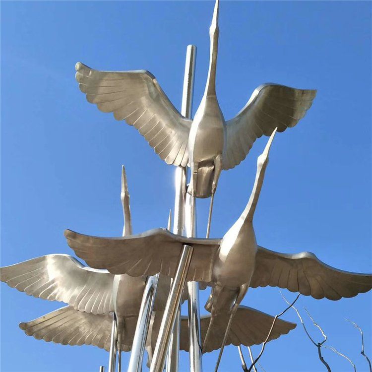 小區(qū)廣場(chǎng)抽象大雁不銹鋼雕塑