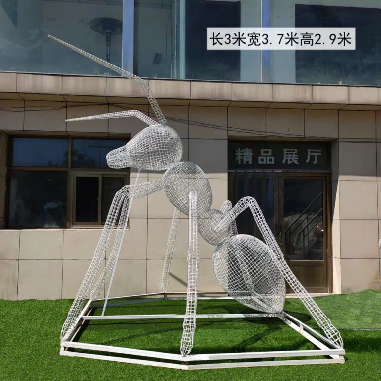 商場鏡面不銹鋼抽象螞蟻雕塑