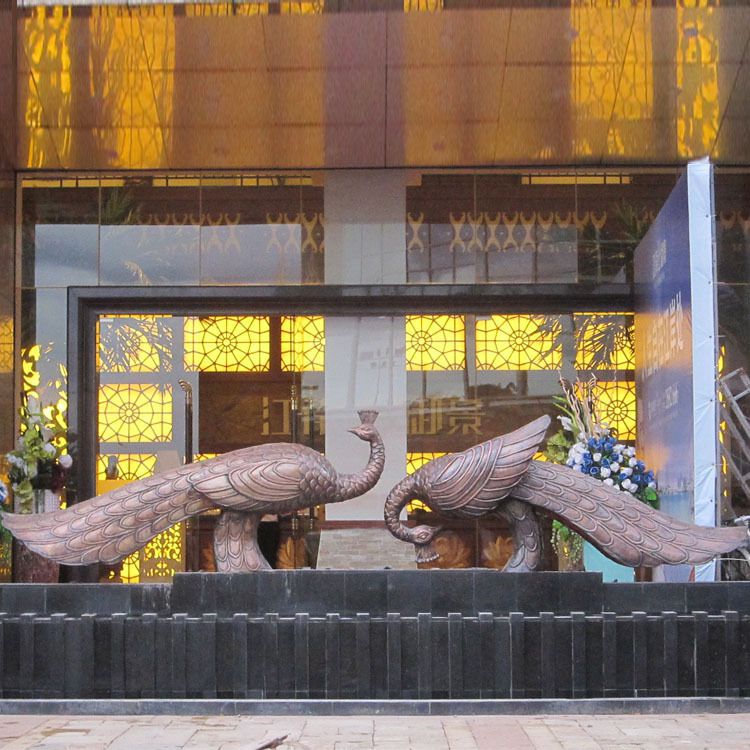 孔雀抽象動(dòng)物景觀銅雕