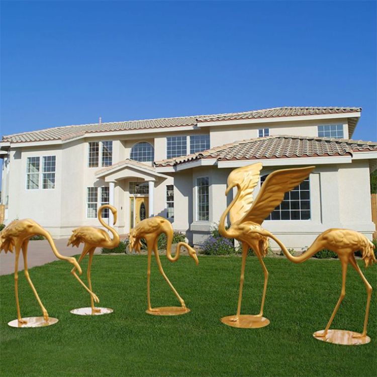 不銹鋼火烈鳥園林景觀雕塑