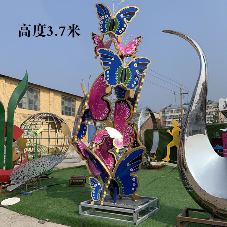 不銹鋼蝴蝶動物景觀雕塑