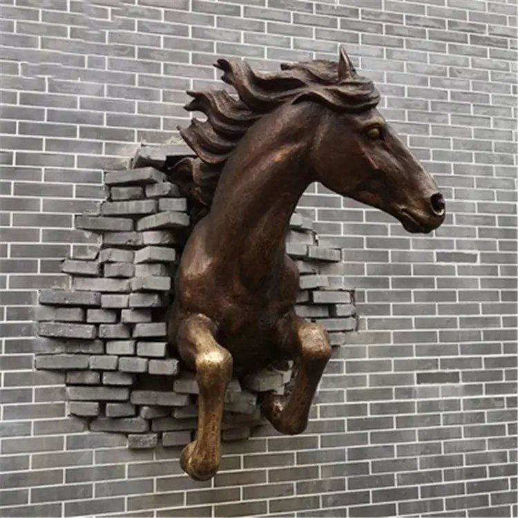 不銹鋼馬頭動物標(biāo)志雕塑