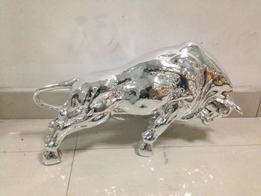 不銹鋼鈦金華爾街牛動物雕塑