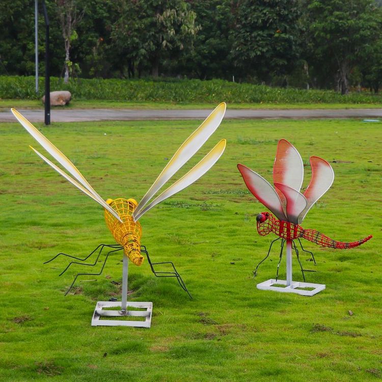 公園彩繪蜻蜓動(dòng)物標(biāo)志雕塑