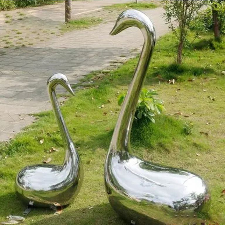 不銹鋼鏤空天鵝動(dòng)物景觀雕塑