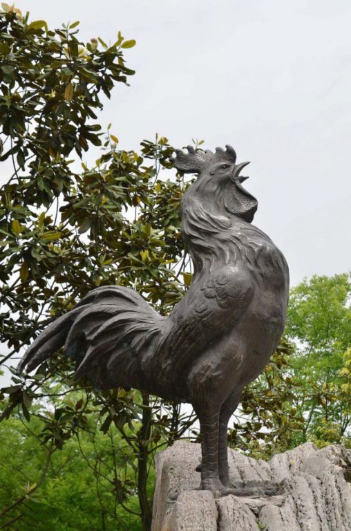 廣場(chǎng)雞動(dòng)物景觀銅雕