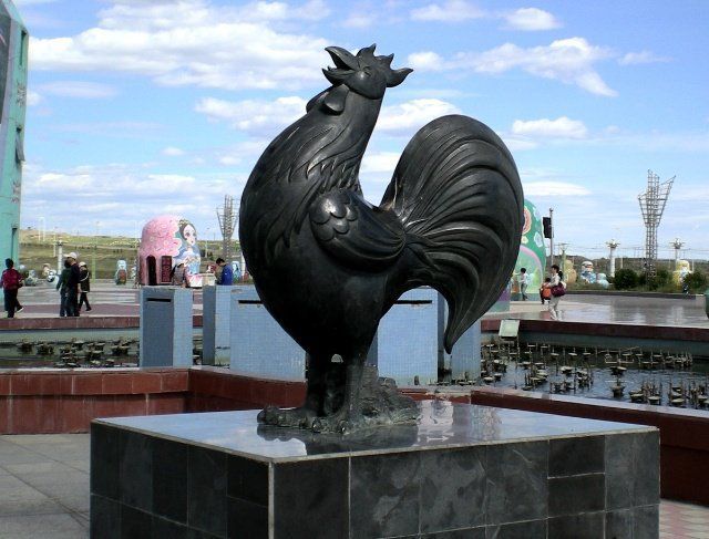 生肖雞城市動物標(biāo)志銅雕